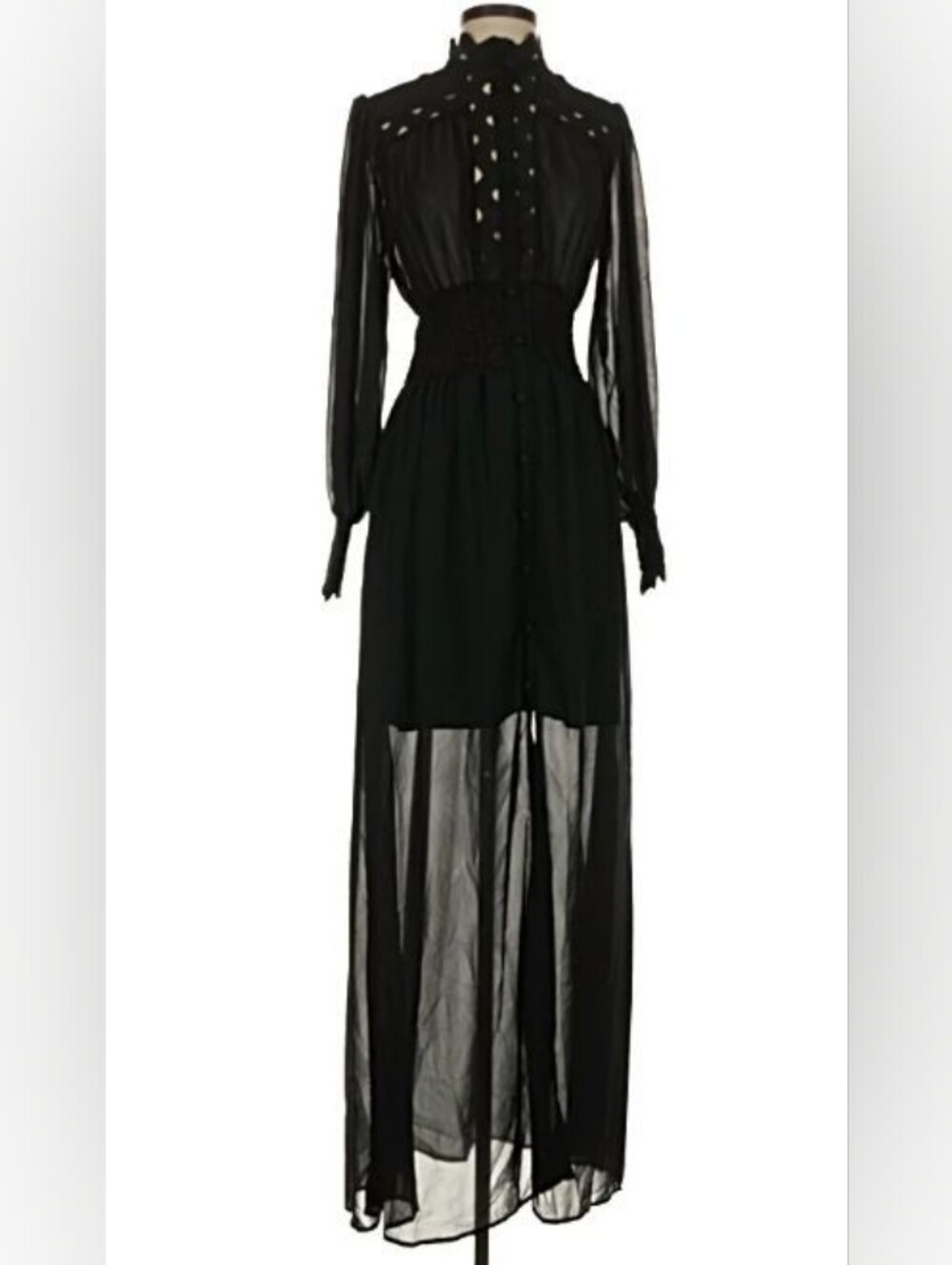 Nwt Black chiffon boho maxi dress